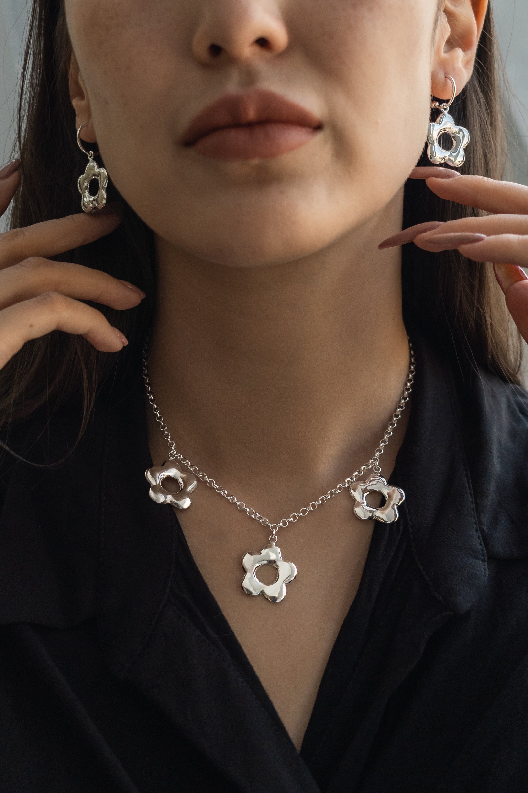 Ren Jewelry - Handcrafted Silver 925 - Melt Collection - Melt Flower Earrings