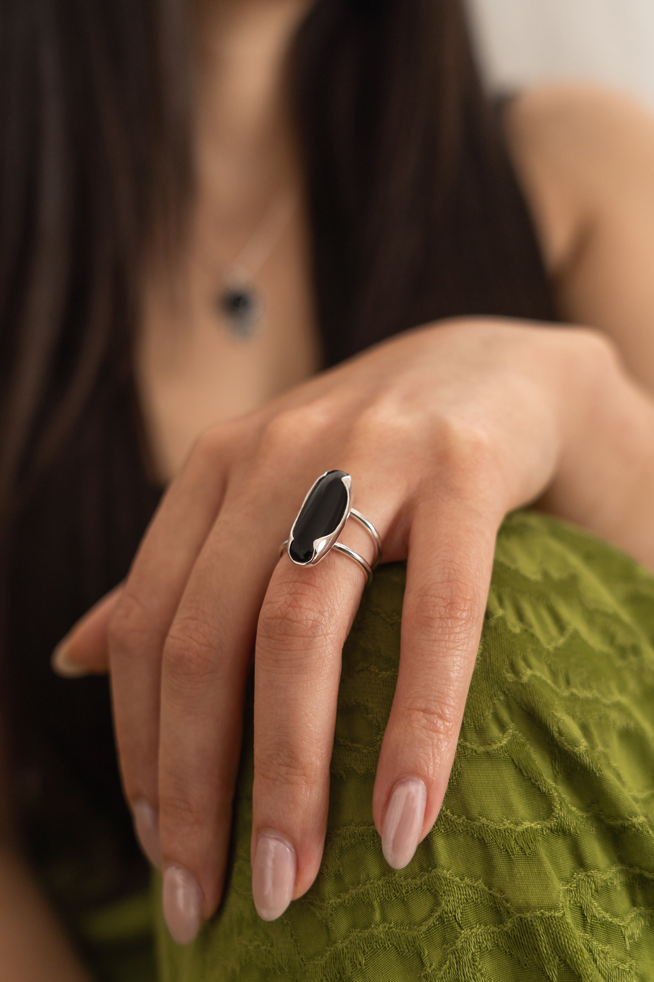 Ren Jewelry - Handcrafted silver 925 - Black Agate Ring